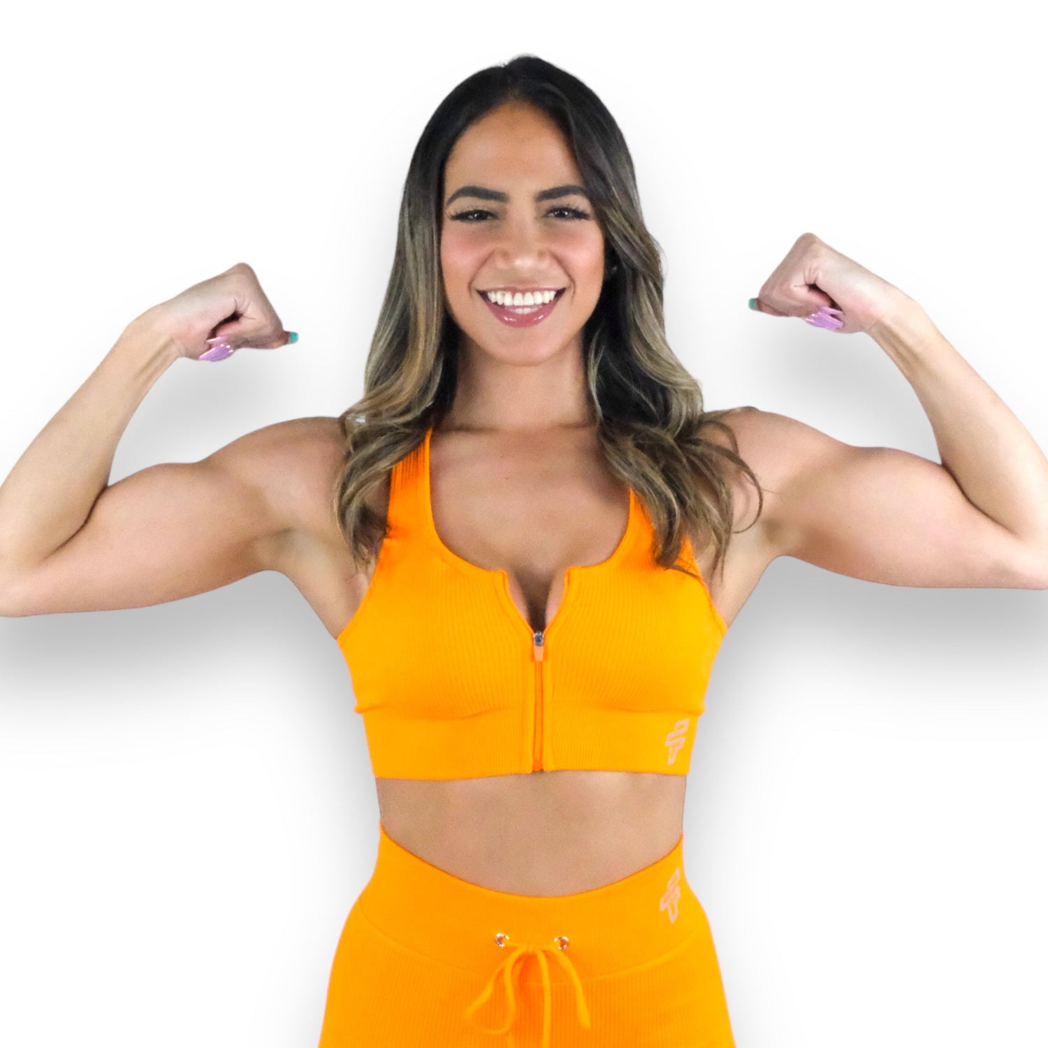 Best sports bras to workout in, zip up in the front with a supportive ribbed material and razer back style! In every color and every size.