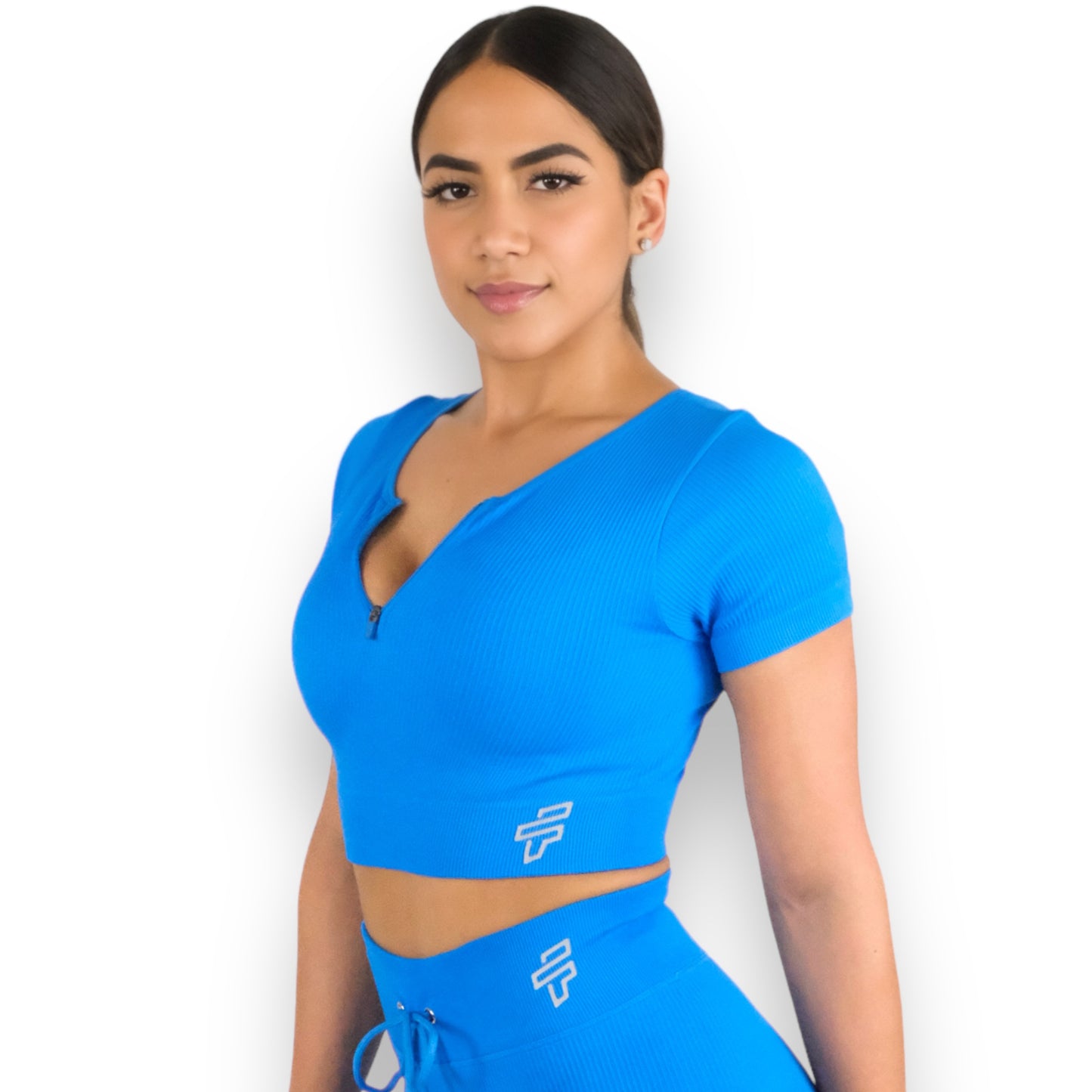 Royal Blue Ribbed Crop Top