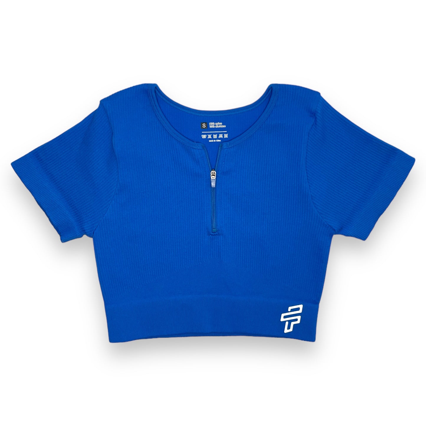 Royal Blue Ribbed Crop Top