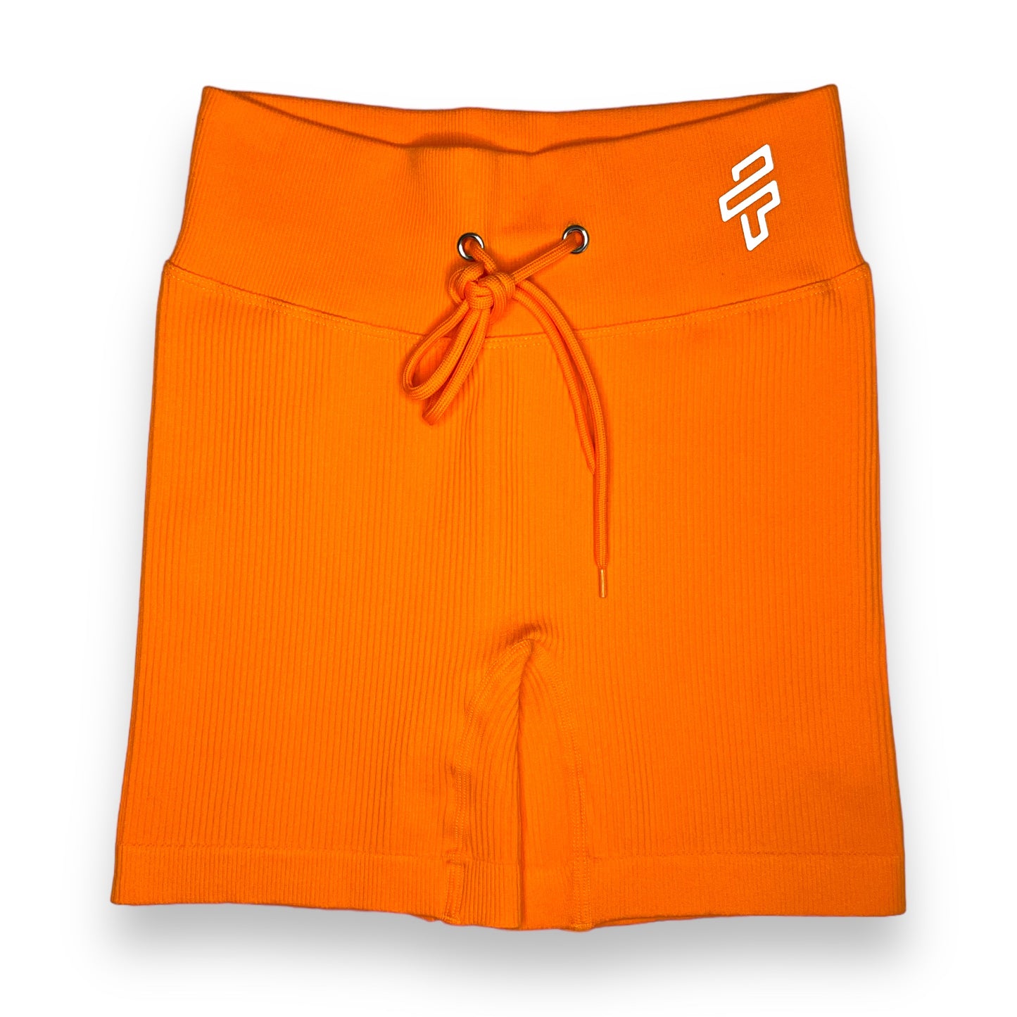 Orange Ribbed Shorts